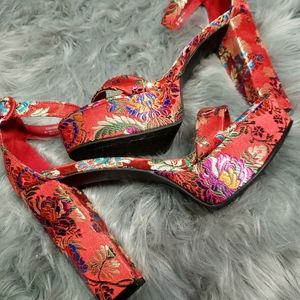 Oriental Print Sandals